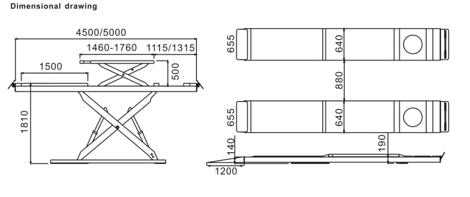 CD5040TCC Ultrathin Double Level Scissor Lift for Four Wheel Alignment CD5040TCC Ultrathin Double Level Scissor Lift for Four Wheel Alignment